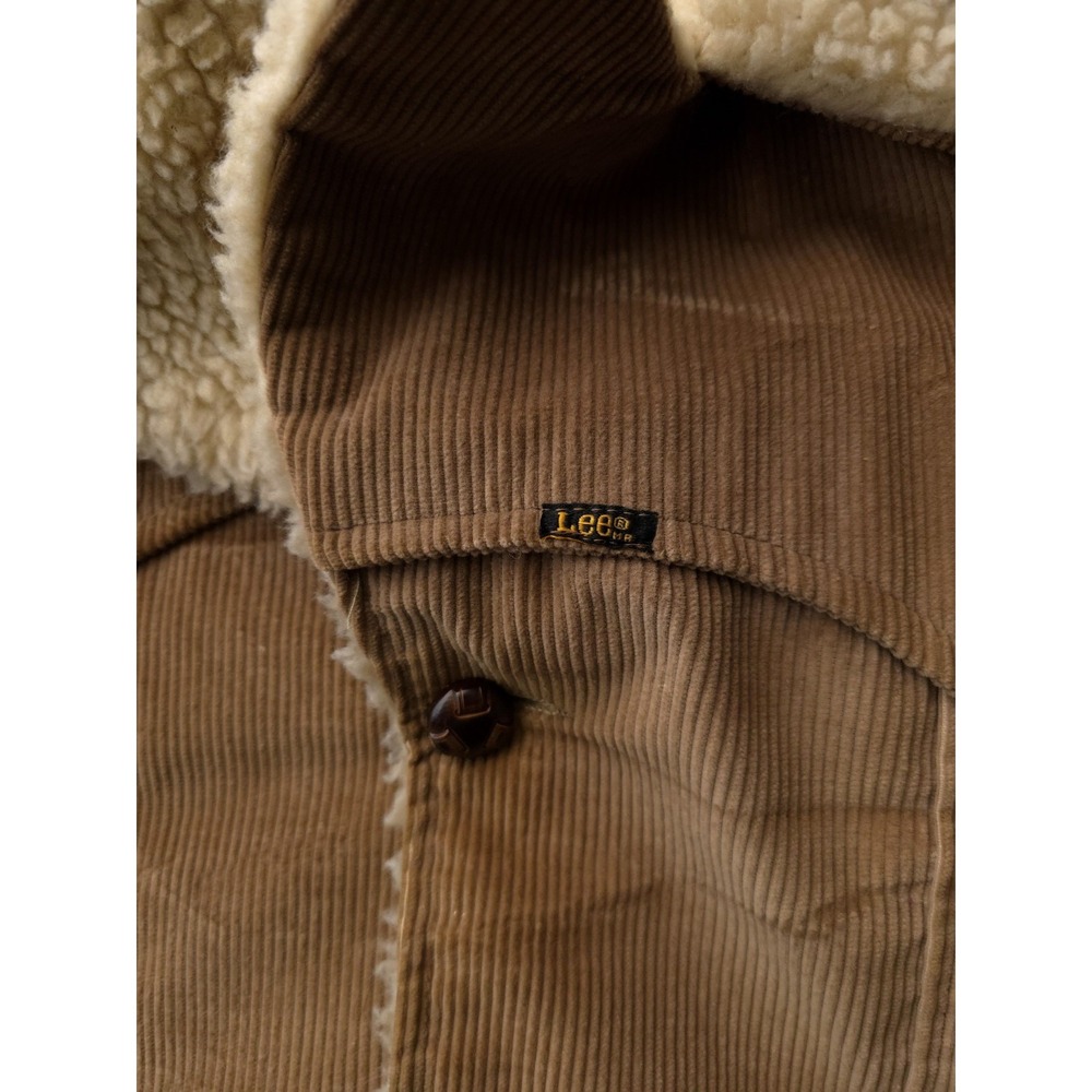 Vintage 1970s Lee Storm Rider Beige Corduroy Fleece Lined Barnstormer Coat 42 - Picture 9 of 14